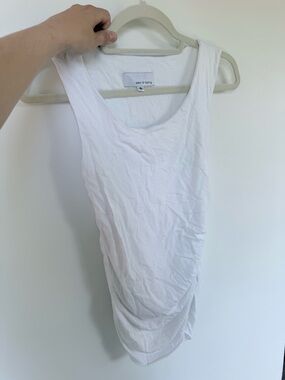 White Scoop Neck Maternity Tank Top